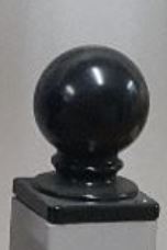 Black Aluminium Post Ball Cap for 50x50 mm Tube