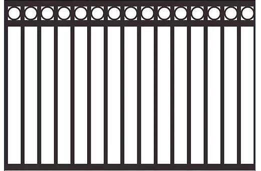 Botanic Ring Top Design Fence Panel 1200x2000mm Black- pick up only