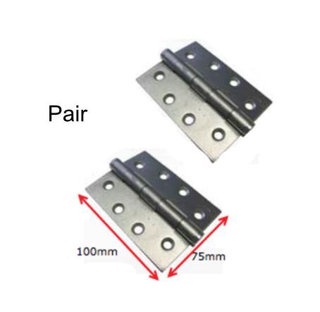Butt Hinges Stainless steel Fixed pin 100x70x2.5mm/ 2 hinges