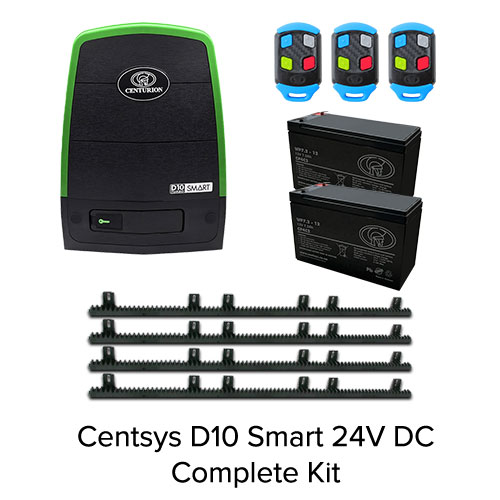 Centsys Centurion D10 Smart 24V DC Automatic Sliding Gate Motor Opener Kit 1000KG or 10M