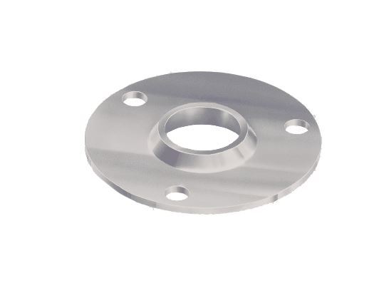 Circular Steel Base Plate Sleeve: 25NB / 34mm Round Post, 3 Holes