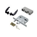 Comunello Euro Insert Mortice Lock - Complete Kit - 40x40 Frame, 65mm Backset, Silver - For Sliding Gates