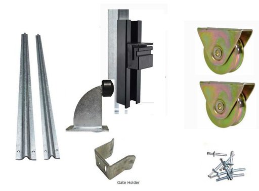 DIY Sliding Gate Kit-90mm External Wheel Double bearing  2 Tracks for Picket Top or Uneven ground Gates