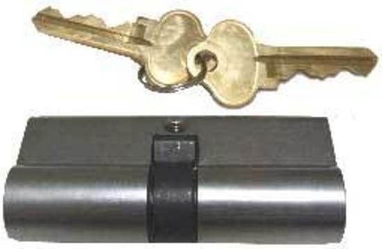 Euro Key Barrel, 60mm Full Cylinder, Keyed Different - Satin Chrome