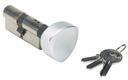 Euro Key Barrel, 60mm Full Cylinder, Keyed Different with Turn Snib - Bright Chrome