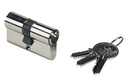 Euro Key Barrel, 46mm Full Cylinder, Keyed Alike - Bright Chrome