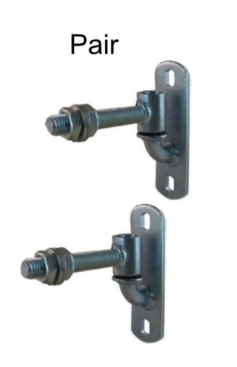Adjustable Bolt-On Gudgeon and Trunnion Hinges - Silver, 150x16mm Rod - Pair