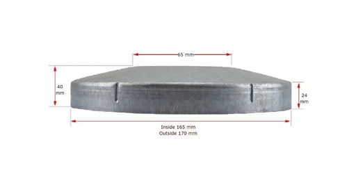 Galvabond Steel Round Post End Cap for tube 165mm (150NB)