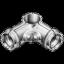 Galvanised Fixed Corner Fitting Tube Connector - 20NB x 20NB