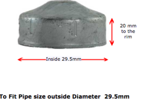 Galvanised Round End Cap 26.9mm (20NB)