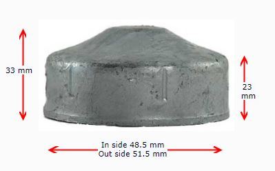 Galvanised Round End Cap 48.5mm (40NB) 