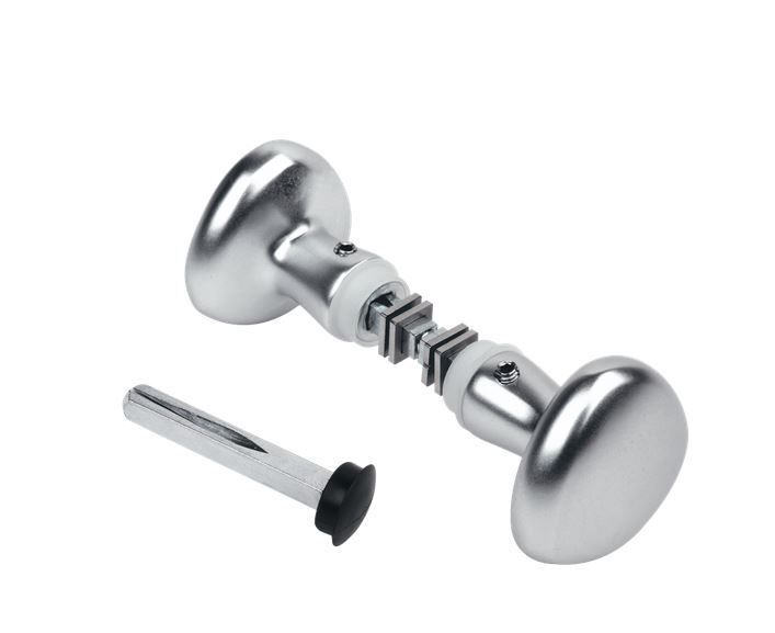 Gate Handle Aluminium Round  Knobs with 8mm square 90 mm spindle Locinox 3006KR blocking set