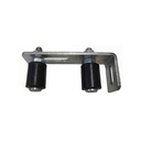 Sliding Gate Guide Roller Set - 165x110mm Silver Bracket, 40x60mm Black Rollers