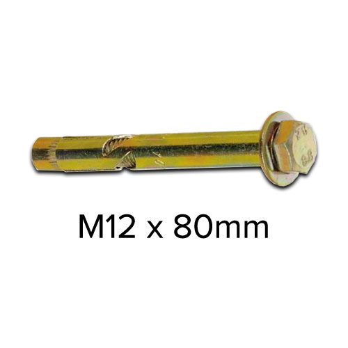 Heavy Duty Flush Head Sleeve Anchor, Dyna bolts - M12 x 80mm