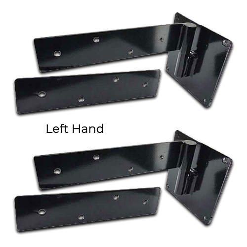 Heavy Duty Steel Strap Timber Gate Hinge LH Side Powder coated - Pair 