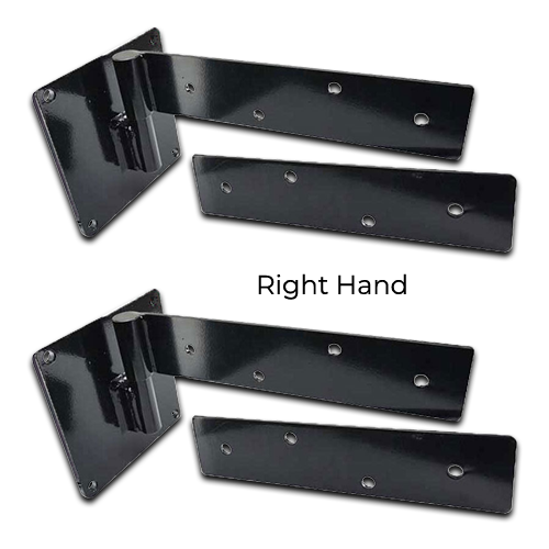 Heavy Duty Steel Strap Timber Gate Hinge RH Side Powder coated - Pair 