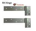 Zinc Plated Strap Hinges For Timber Gates - 25mm Pin, 350x70mm, RH, Silver - Pair