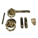 Heavy Duty Swing Gate Brass Gothic Gate Lock / Latch - Golden Brass Twist ring 