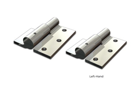 Zinc Plated Weld to Screw Prison Hinges - 19mm Pin, LH, Silver - Pair