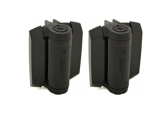 D&D TruClose Adjustable Self Closing Hinges - 70kg, Black, For Metal, 21mm Gap, No Legs - Pair