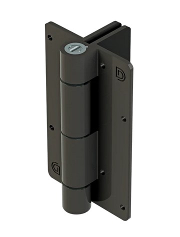 D&D Kwikfit Self Closing Aluminium Hinge up to 20kg: Black, Two Legs (Pair)