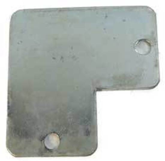 Square Steel Base Plate, 130x130x5mm, 2 Holes - L Shape Cut