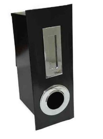 Letter Box tall metal face Black