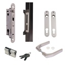 Locinox FIFTYLOCK Euro Insert Mortice Lock - Complete Kit - 50x50 Frame, 30mm Backset, Silver - For Swing Gates