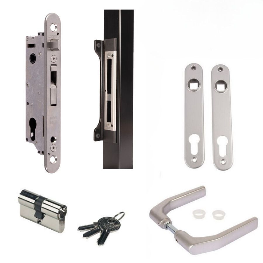 Locinox FORTY inframe Swing Gate Lock 20 MM BACKSET FOR 40 MM - Kit with Recess Keep