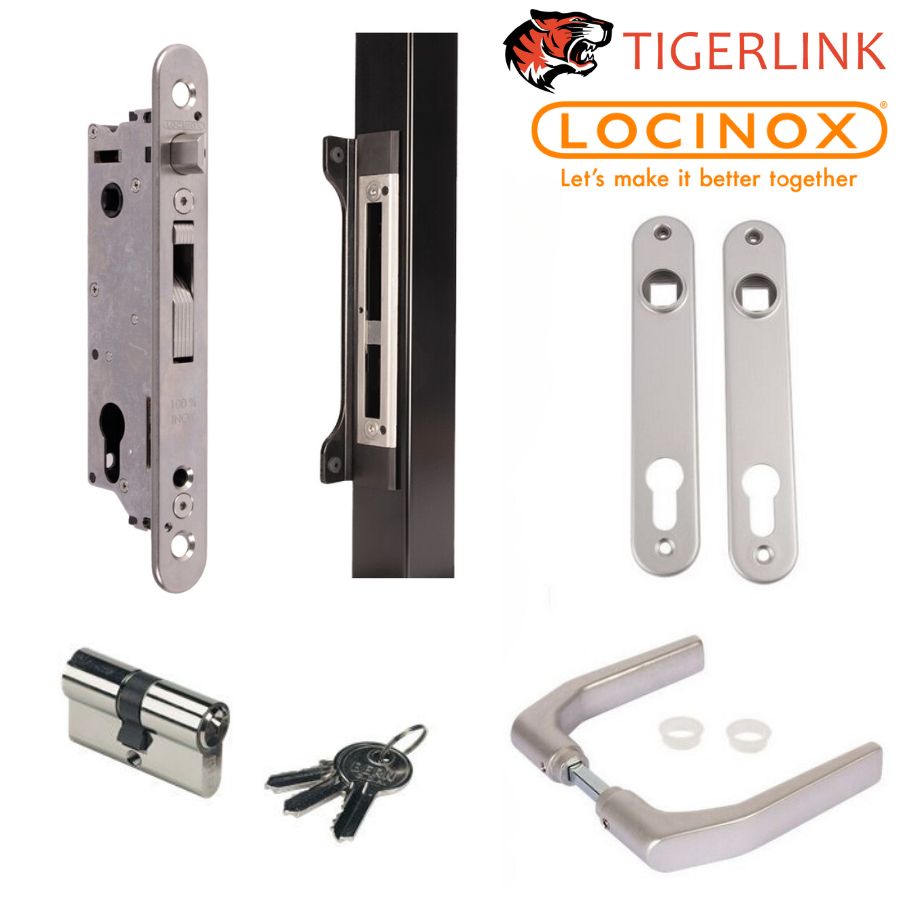 Locinox FORTY inframe Swing Gate Lock 20 MM BACKSET FOR 40 MM - Kit with Recess Keep