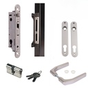 Locinox FORTYLOCK Euro Insert Mortice Lock - Complete Kit - 40x40 Frame, 20mm Backset, Silver - For Swing Gates