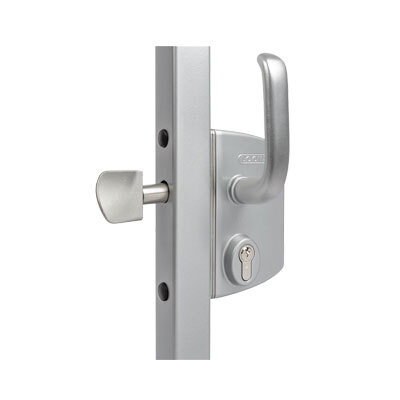 Locinox Industrial Manual Sliding Gate Lock 50mm profile Silver colour without keep