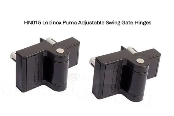 Locinox Puma Adjustable Swing Gate Hinges - Black - Pair