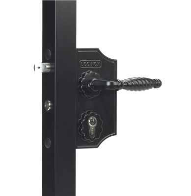 Locinox LAKY F2 Small Ornamental Swing Gate Lock F2 Square profile adjustable 30-40mm
