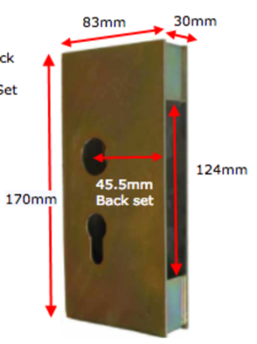 Protector Euro Lock Box to suit 736 Series For 30mm Frame, 45.5mm Backset