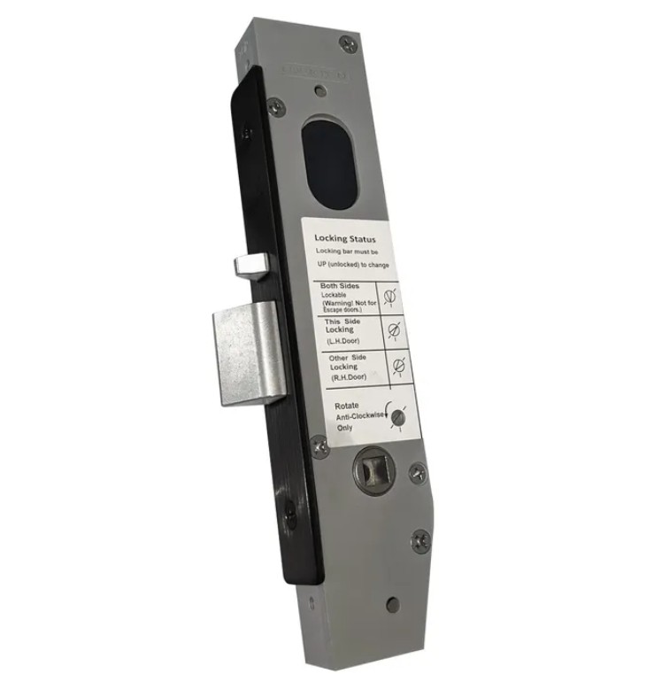 Lockton Oval Insert Mortice Lock - 50x50 Frame, 23mm Backset, Black - For Swing Gates