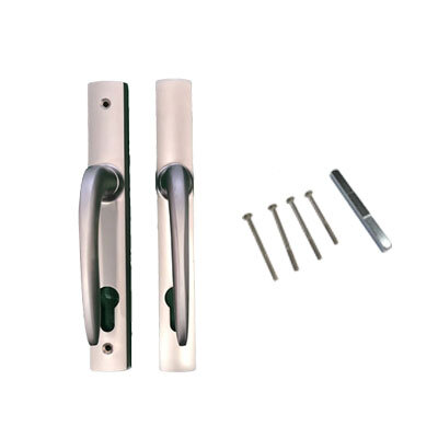 Lockwood Insert Mortice Lock Handle Set - Euro, Stainless Steel in Satin Chrome Silver - Pair