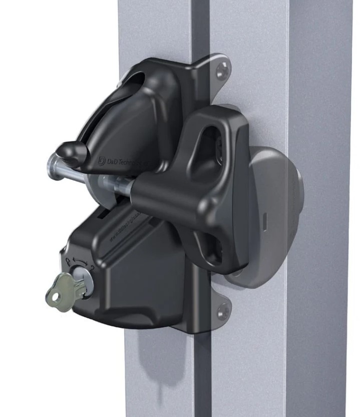 D&D LokkLatch Deluxe Gate Latch Short Bolt- Black, Double Sided, Keyed Alike