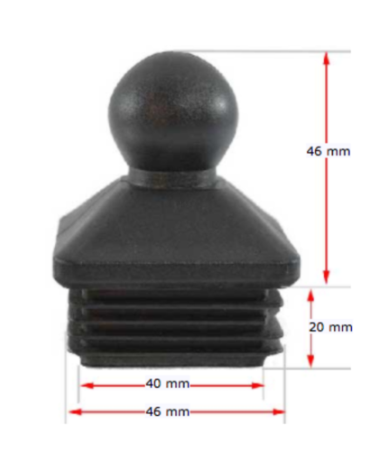 Plastic Dome End cap 50x50mm (0.8-2.5mm wall thickness)