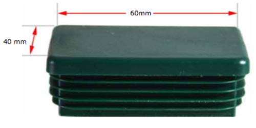 Plastic End Cap Green 60x40mm 