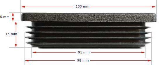 Plastic Rectangular Cap 100x25mm (1.5-3mm)
