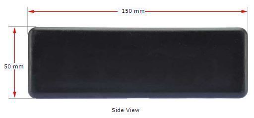 Plastic Rectangular Cap 150x50mm (2-4mm)