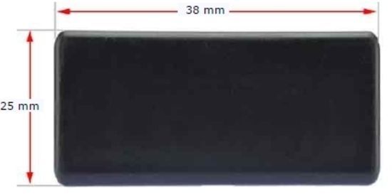 Plastic Rectangular Cap 38x25mm (0.8-3mm)