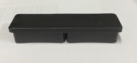 Plastic Rectangular Cap 75x16mm (1.2-1.4mm) With Gap Black