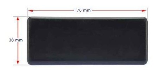 Plastic Rectangular Cap 76x38mm (1-2.5mm)