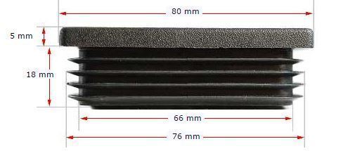 Plastic Rectangular Cap 80x40mm (1-3mm)