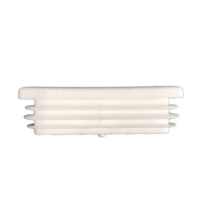Plastic Rectangular End Cap/ Tube insert for Tube 50x10mm - White (0.8-2mm)