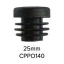 Plastic Round Cap 25mm (1-3mm) Black