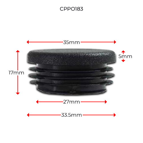 Plastic Round Cap 35 mm (1-3mm)