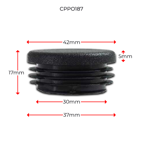 Plastic Round Cap 42mm (3-5mm)